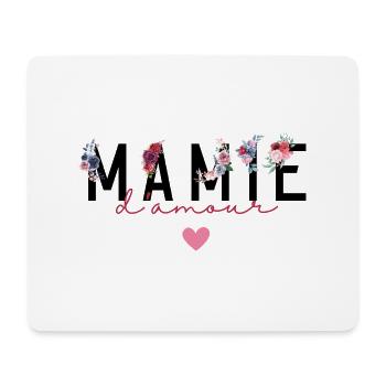 Mamie d’amour fleurs- idée cadeau mamie - Tapis de souris (format paysage) - blanc - Devant