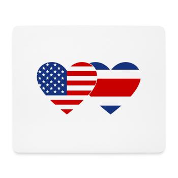 USA Costa Rica Flag Heart - Mouse Pad (horizontal) - white - Front