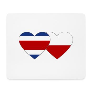 Costa Rica Pologne Drapeau Coeur - Tapis de souris (format paysage) - blanc - Devant