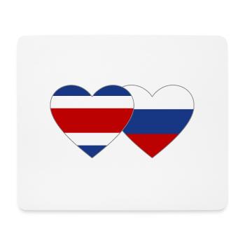 Costa Rica Russia Flag Heart - Mouse Pad (horizontal) - white - Front