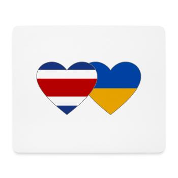 Coeur de drapeau du Costa Rica Ukraine - Tapis de souris (format paysage) - blanc - Devant