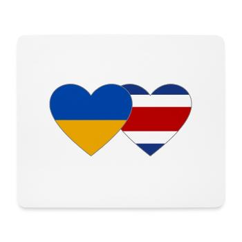 Ukraine Costa Rica Flag Heart - Mouse Pad (horizontal) - white - Front