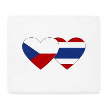 Czech Republic Thailand Flag Heart - Mouse Pad (horizontal) - white - Front