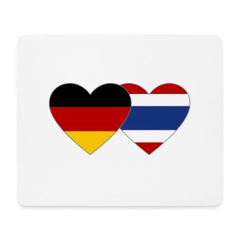 Allemagne Thaïlande Drapeau Coeur - Tapis de souris (format paysage) - blanc - Devant
