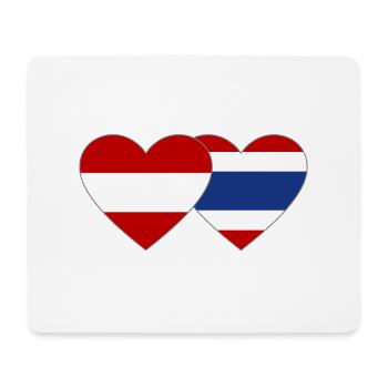 Autriche Thaïlande Drapeau Coeur - Tapis de souris (format paysage) - blanc - Devant