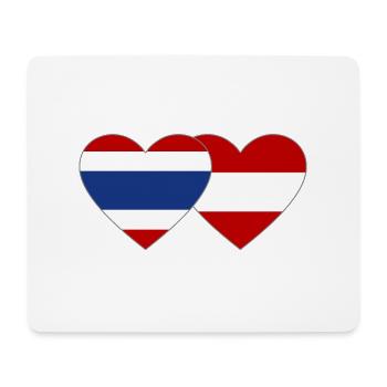 Thaïlande Autriche Drapeau Coeur - Tapis de souris (format paysage) - blanc - Devant