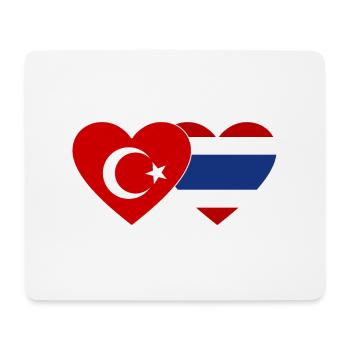 Turquie Thaïlande Drapeau Coeur - Tapis de souris (format paysage) - blanc - Devant