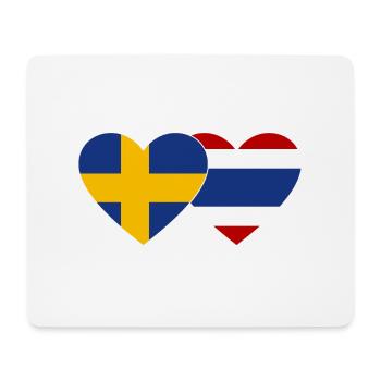 Coeur de drapeau Suède Thaïlande - Tapis de souris (format paysage) - blanc - Devant