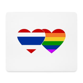 Coeur de drapeau LGBT de Thaïlande - Tapis de souris (format paysage) - blanc - Devant