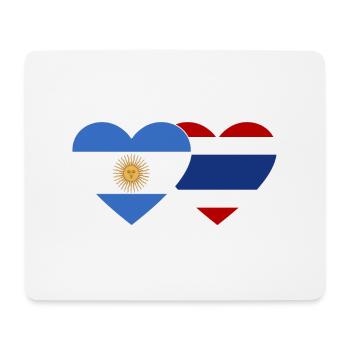 Argentinien Thailand Flagge Herz - Mousepad (Querformat) - Weiß - Vorne