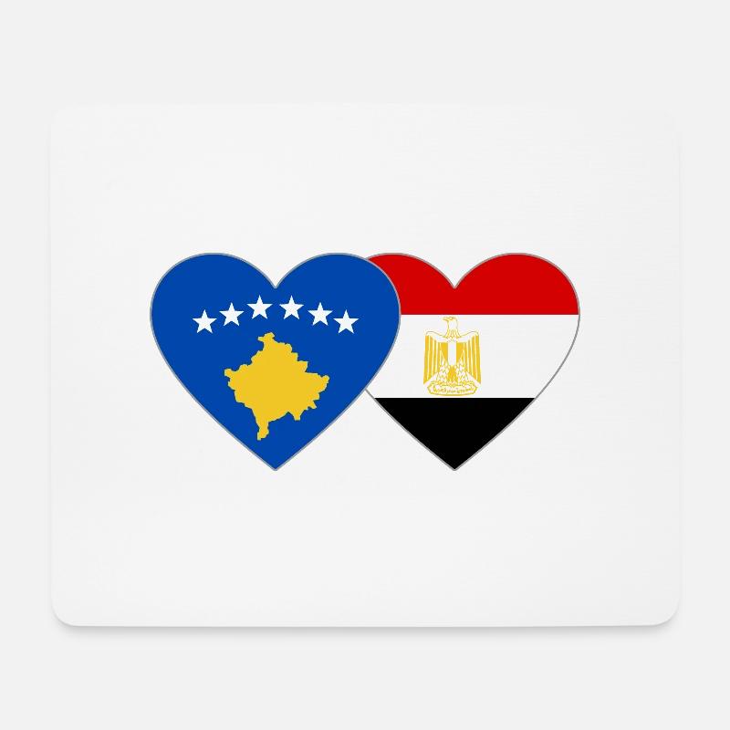 Kosovo Ägypten Flagge Herz - Mousepad (Querformat) - Weiß
