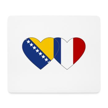 Bosnie France Drapeau Coeur - Tapis de souris (format paysage) - blanc - Devant