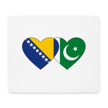 Bosnia Pakistan Flag Heart - Mouse Pad (horizontal) - white - Front