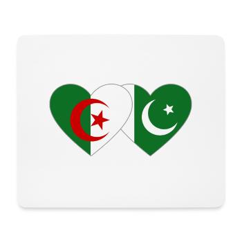 Algeria Pakistan Flag Heart - Mouse Pad (horizontal) - white - Front
