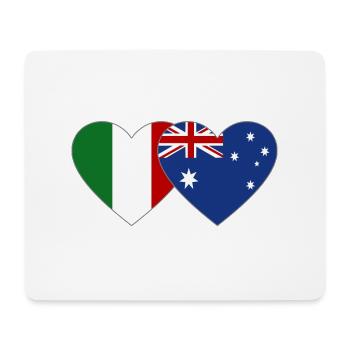 Italie Australie Drapeau Coeur - Tapis de souris (format paysage) - blanc - Devant