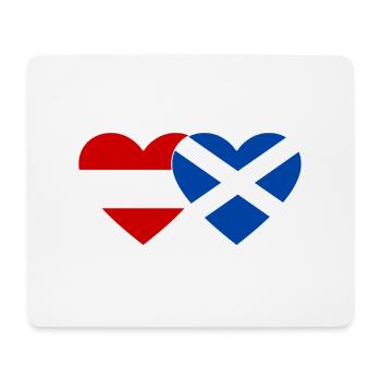 Austria Scotland Flag Heart - Mouse Pad (horizontal) - white - Front