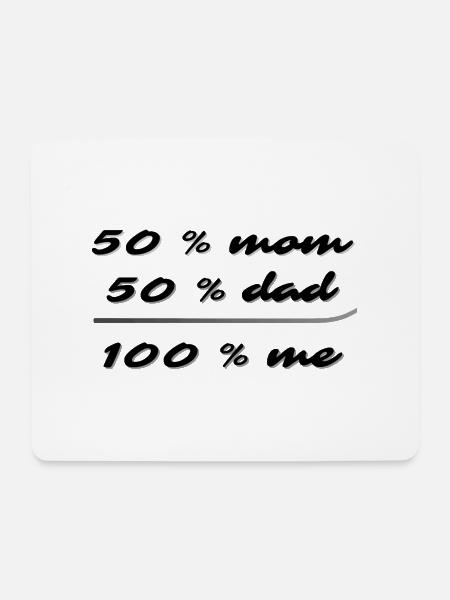 50% Mama, 50% Papa, 100% ich - Mousepad (Querformat) - Weiß