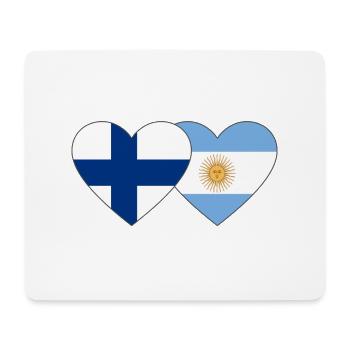 Finlande Argentine Drapeau Coeur - Tapis de souris (format paysage) - blanc - Devant
