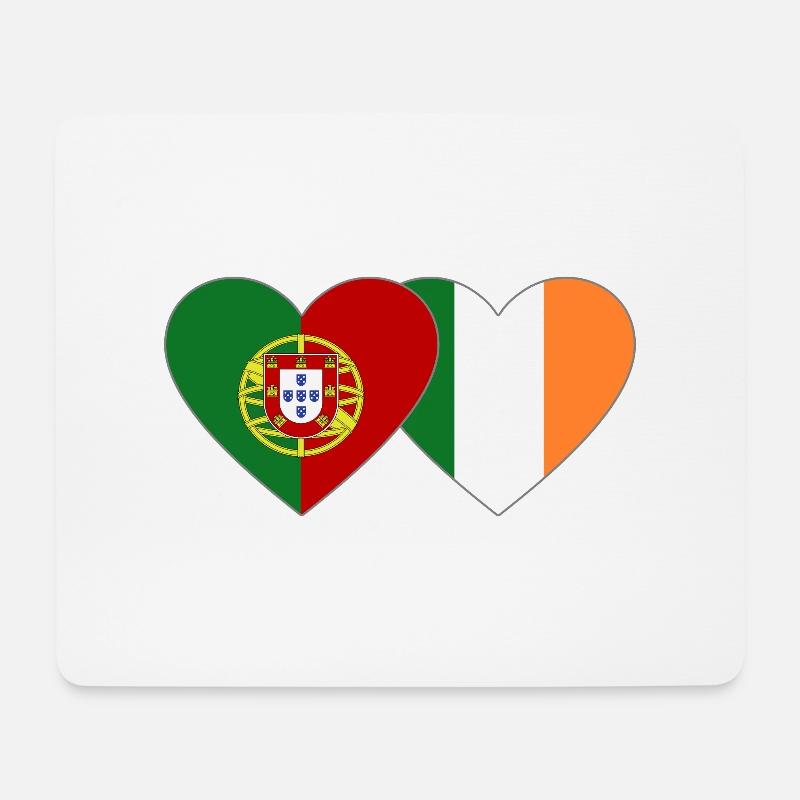 Portugal Irland Flagge - Mousepad (Querformat) - Weiß