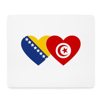 Bosnia Tunisia Flag Heart - Mouse Pad (horizontal) - white - Front