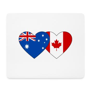 Australie Canada drapeau coeur - Tapis de souris (format paysage) - blanc - Devant