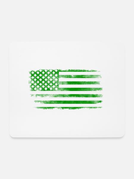 Irish American Saint Patrick's Day Flag Washed - Mouse Pad (horizontal) - white