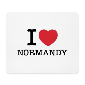 J’aime la Normandie | Normandie | I Heart Normandie - Tapis de souris (format paysage) - blanc - Devant