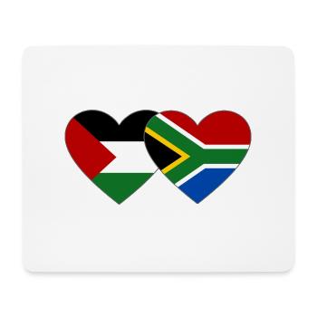 Palestine South Africa Flag Heart - Mouse Pad (horizontal) - white - Front