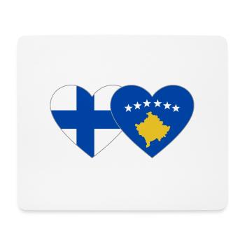 Finlande Kosovo Drapeau Coeur - Tapis de souris (format paysage) - blanc - Devant