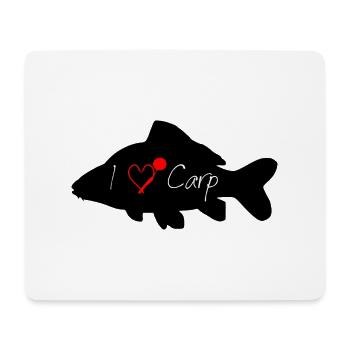 I love Carp black - Mouse Pad (horizontal) - white - Front