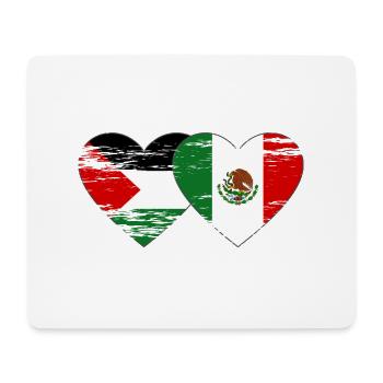 Palestine Mexique drapeau coeur - Tapis de souris (format paysage) - blanc - Devant