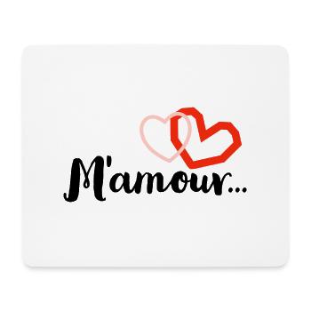 Mon amour - Tapis de souris (format paysage) - blanc - Devant