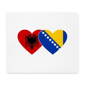 Albanie Bosnie Drapeau Coeur - Tapis de souris (format paysage) - blanc - Devant