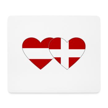 Austria Denmark Flag Heart - Mouse Pad (horizontal) - white - Front