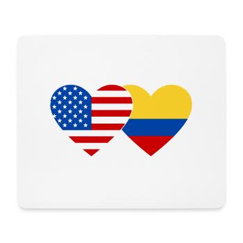 USA Colombia Flag Heart - Mouse Pad (horizontal) - white - Front