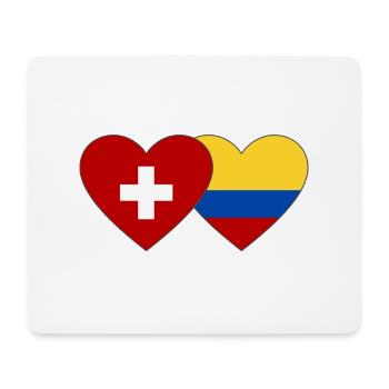 Suisse Colombie Drapeau Coeur - Tapis de souris (format paysage) - blanc - Devant