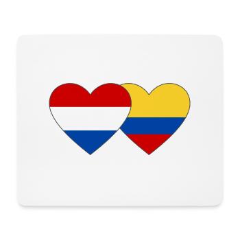 Colombia Holland Flag Heart - Mouse Pad (horizontal) - white - Front