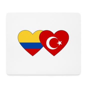 Colombia Turkey Flag Heart - Mouse Pad (horizontal) - white - Front