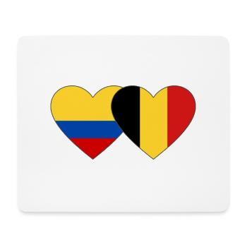 Colombie Belgique Drapeau Coeur - Tapis de souris (format paysage) - blanc - Devant