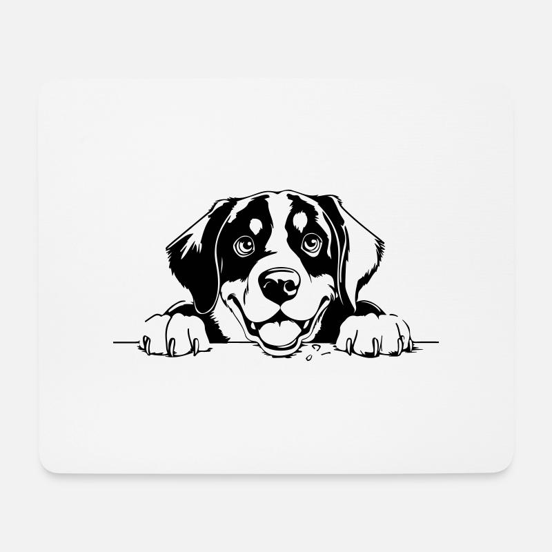 Großer Schweizer Sennenhund - Mousepad (Querformat) - Weiß