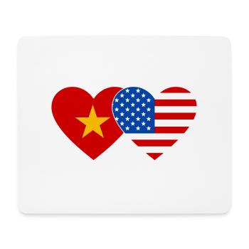 Vietnam USA Flag Heart Used - Mouse Pad (horizontal) - white - Front