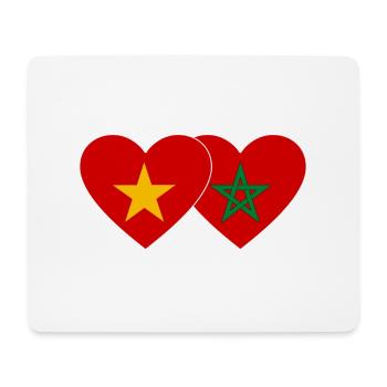 Vietnam Marokko Flagge Herz - Mousepad (Querformat) - Weiß - Vorne