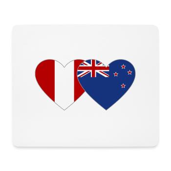 Pérou Nouvelle-Zélande Drapeau Coeur - Tapis de souris (format paysage) - blanc - Devant