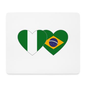 Nigeria Brasilien Flagge Herz - Mousepad (Querformat) - Weiß - Vorne