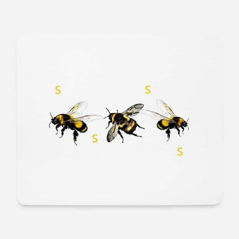 Kleine puschel Hummel - Mousepad (Querformat) - Weiß