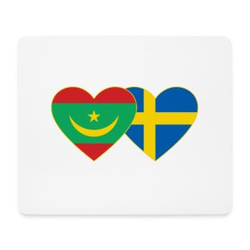 Mauritania Sweden Flag Heart - Mouse Pad (horizontal) - white - Front
