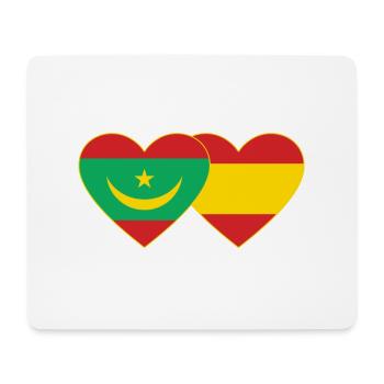 Mauritania Spain Flag Heart - Mouse Pad (horizontal) - white - Front
