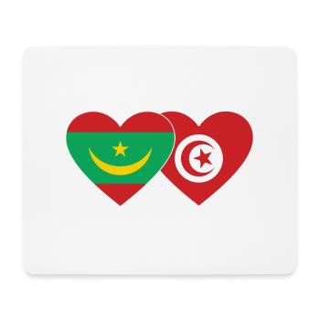 Mauritania Tunisia Flag Heart - Mouse Pad (horizontal) - white - Front