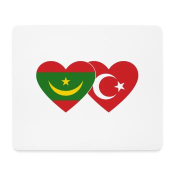 Mauritania Turkey Flag Heart - Mouse Pad (horizontal) - white - Front