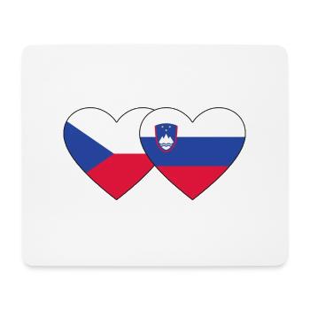 Tschechien Slowenien Flagge Herz - Mousepad (Querformat) - Weiß - Vorne